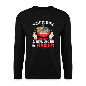 Anime Anime Merch Ramen Gift - Unisex Sweatshirt - black - Front - Alina (178cm) & Michal (187cm)