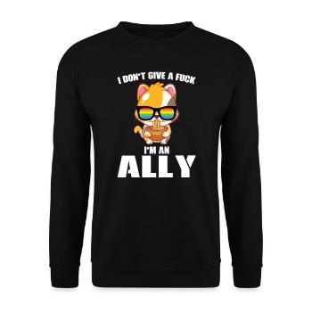 Allied Cats Ramen LGBT Pride Cats Gift - Unisex Sweatshirt - black - Front - Alina (178cm) & Michal (187cm)