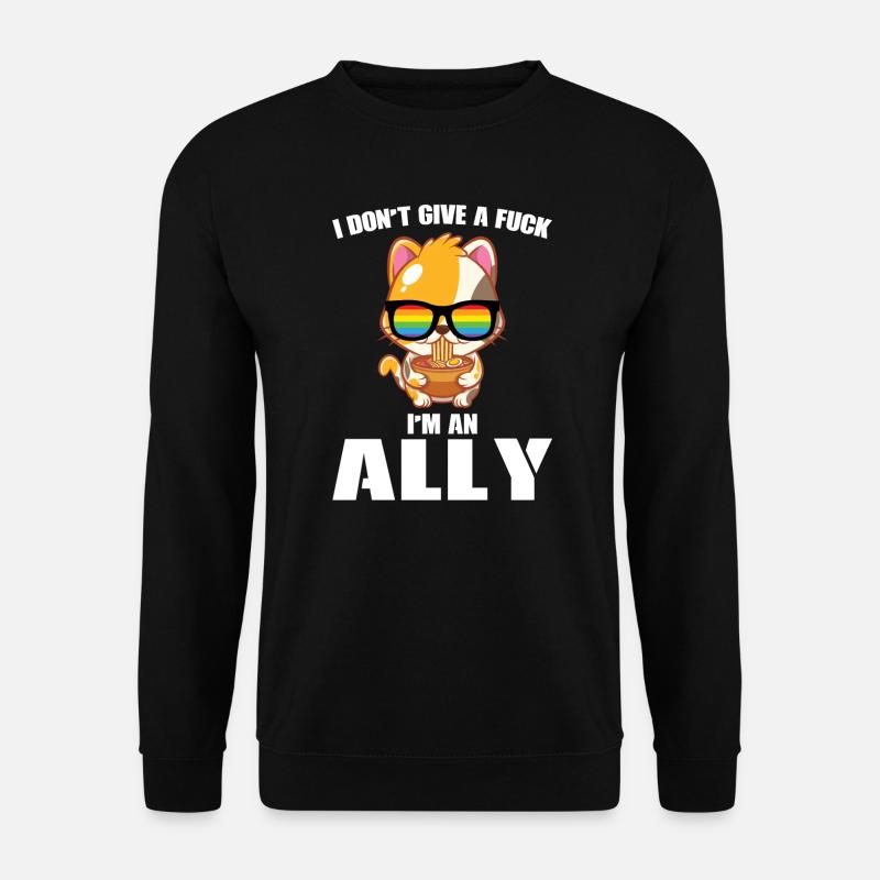 Verbündete Katzen Ramen LGBT Pride Cats Geschenk - Unisex Pullover - Schwarz
