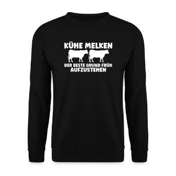 Kühe Rinderzüchter Kuh Geschenk - Unisex Pullover - Schwarz - Vorne - Alina (178cm) & Michal (187cm)