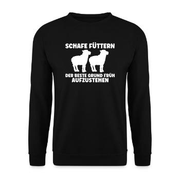 Schaf Schafe Schafzucht Geschenk - Unisex Pullover - Schwarz - Vorne - Alina (178cm) & Michal (187cm)
