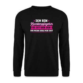 Krankenpflegerin Pflegedienst Krankenschwester - Unisex Pullover - Schwarz - Vorne - Alina (178cm) & Michal (187cm)