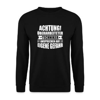 Techniker Ingenieur Technik Geschenk - Unisex Pullover - Schwarz - Vorne - Alina (178cm) & Michal (187cm)