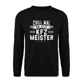 KFZ Meister Mechaniker KFZ-Mechaniker Geschenk - Unisex Pullover - Schwarz - Vorne - Alina (178cm) & Michal (187cm)