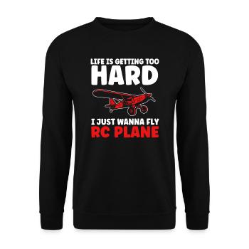 RC Flugzeug Flugzeuge Flugzeug Geschenk - Unisex Pullover - Schwarz - Vorne - Alina (178cm) & Michal (187cm)