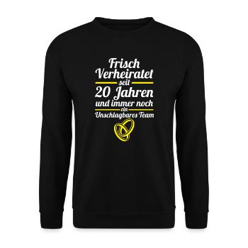 21 Jahre Ehe Ehepaar 20. Hochzeitstag Geschenk - Unisex Pullover - Schwarz - Vorne - Alina (178cm) & Michal (187cm)