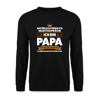 Papa Kinder Eltern Geschenk - Unisex Pullover - Schwarz - Vorne - Alina (178cm) & Michal (187cm)