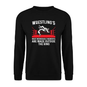 Wrestling Wrestling Wrestle Athlete Gift - Unisex Sweatshirt - black - Front - Alina (178cm) & Michal (187cm)