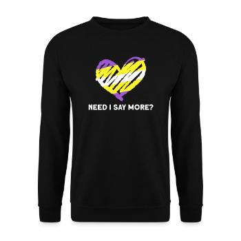 Non-binary non-binary flag LGBTQ gift - Unisex Sweatshirt - black - Front - Alina (178cm) & Michal (187cm)