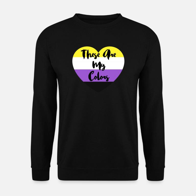 Non-binary non-binary flag LGBTQ gift - Unisex Sweatshirt - black