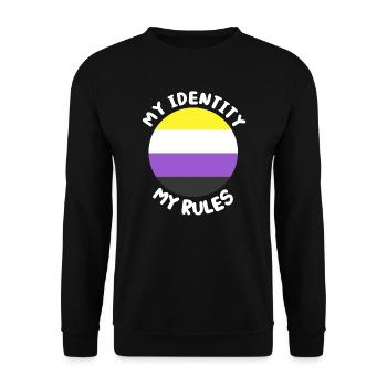 Non-binary non-binary flag LGBTQ gift - Unisex Sweatshirt - black - Front - Alina (178cm) & Michal (187cm)