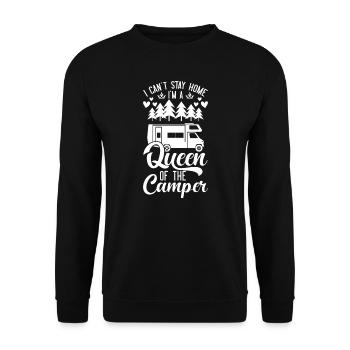 Camper Queen Camper Queen Camping Cadeau - Sweat-shirt Unisexe - noir - Devant - Alina (178cm) & Michal (187cm)