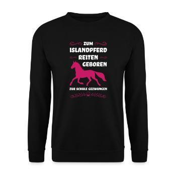 Isländer Pferd Reiter Geschenk - Unisex Pullover - Schwarz - Vorne - Alina (178cm) & Michal (187cm)