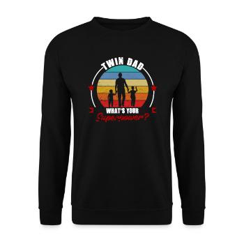Twin Dad Sons Twin Dad Familiengeschenk - Unisex Pullover - Schwarz - Vorne - Alina (178cm) & Michal (187cm)