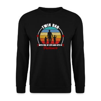 Twin Dad Sons Twin Dad Familiengeschenk - Unisex Pullover - Schwarz - Vorne - Alina (178cm) & Michal (187cm)