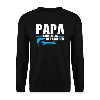 Papa Heimwerker Handwerker Geschenk - Unisex Pullover - Schwarz - Vorne - Alina (178cm) & Michal (187cm)