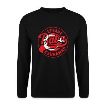 BABA Mann Mythos Legende Türkischer Vater Papa - Unisex Pullover - Schwarz - Vorne - Alina (178cm) & Michal (187cm)