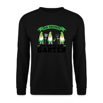 Garten Zwerge Gartenbau Geschenk - Unisex Pullover - Schwarz - Vorne - Alina (178cm) & Michal (187cm)
