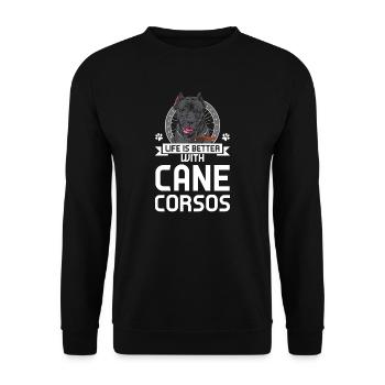 Cane Corso Cane Corso Cadeau - Sweat-shirt Unisexe - noir - Devant - Alina (178cm) & Michal (187cm)