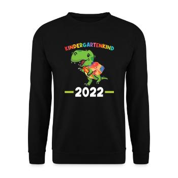 Kindergarten 2022 Dinosaurier Kita Anfänger - Unisex Pullover - Schwarz - Vorne - Alina (178cm) & Michal (187cm)