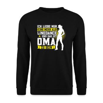 Linedance Oma Großmutter Geschenk - Unisex Pullover - Schwarz - Vorne - Alina (178cm) & Michal (187cm)