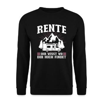 Camping Rente Campen Geschenk - Unisex Pullover - Schwarz - Vorne - Alina (178cm) & Michal (187cm)