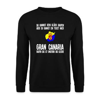 Gran Canaria Urlaub Reisen Geschenk - Unisex Pullover - Schwarz - Vorne - Alina (178cm) & Michal (187cm)