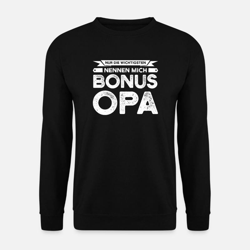 Bonus Opa Familie Stiefgroßvatter Geschenk - Unisex Pullover - Schwarz