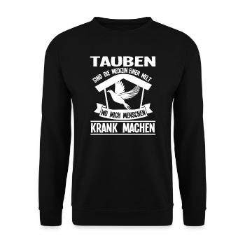 Tauben Vogel Taube Geschenk - Unisex Pullover - Schwarz - Vorne - Alina (178cm) & Michal (187cm)