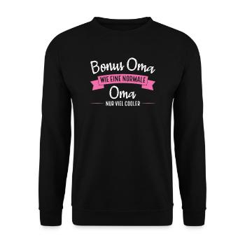 Bonus Oma Familie Stiefgroßmutter Geschenk - Unisex Pullover - Schwarz - Vorne - Alina (178cm) & Michal (187cm)
