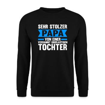 Papa Tochter Töchter Geschenk - Unisex Pullover - Schwarz - Vorne - Alina (178cm) & Michal (187cm)