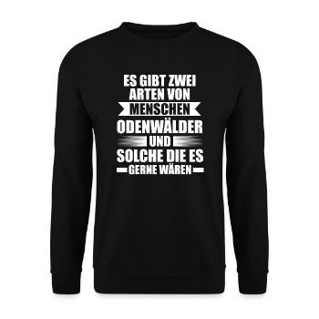 Odenwald Heimat Odenwälder Geschenk - Unisex Pullover - Schwarz - Vorne - Alina (178cm) & Michal (187cm)