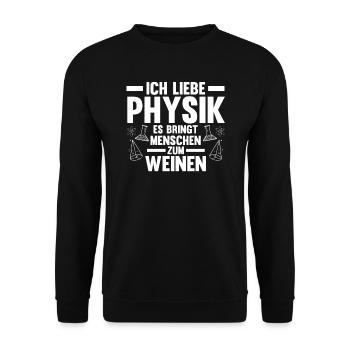 Physiker Beruf Wissenschaftler Geschenk - Unisex Pullover - Schwarz - Vorne - Alina (178cm) & Michal (187cm)