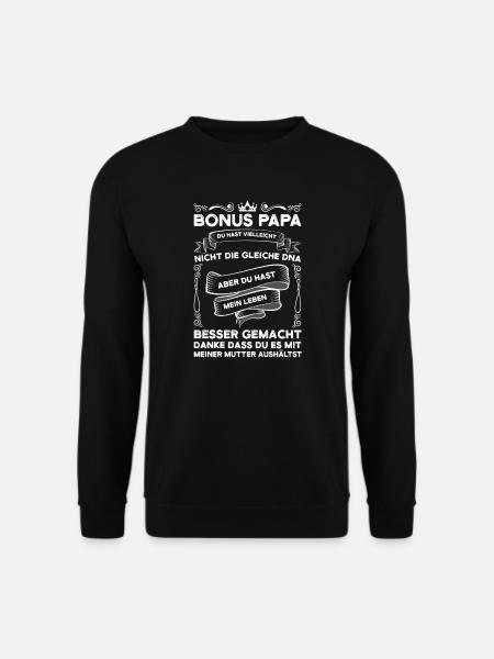 Bonus Papa Stieffamilie Stiefpapa Geschenk - Unisex Pullover - Schwarz