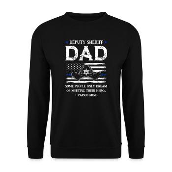 policeman policeman sheriff father gift - Unisex Sweatshirt - black - Front - Alina (178cm) & Michal (187cm)
