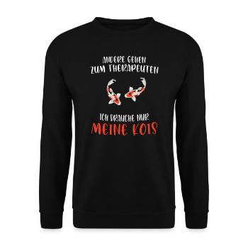 Kois Fisch Koifisch Geschenk - Unisex Pullover - Schwarz - Vorne - Alina (178cm) & Michal (187cm)