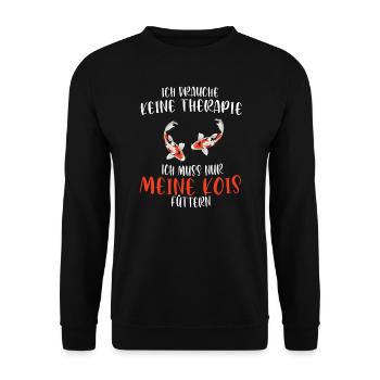 Kois Fisch Koi Besitzer Geschenk - Unisex Pullover - Schwarz - Vorne - Alina (178cm) & Michal (187cm)