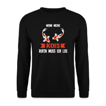 Kois Fisch Koifisch Geschenk - Unisex Pullover - Schwarz - Vorne - Alina (178cm) & Michal (187cm)