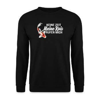 Kois Fisch Koi Flüsterer Geschenk - Unisex Pullover - Schwarz - Vorne - Alina (178cm) & Michal (187cm)