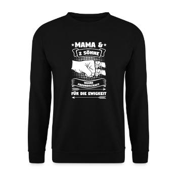 Mama 2 Söhne Söhne Geschenk - Unisex Pullover - Schwarz - Vorne - Alina (178cm) & Michal (187cm)