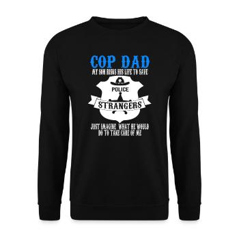 Cop Dad Son Cop Dad Family Geschenk - Unisex Pullover - Schwarz - Vorne - Alina (178cm) & Michal (187cm)
