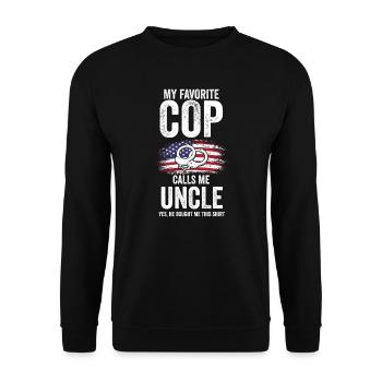 Cop Uncle Nephew Cop Uncle Family Geschenk - Unisex Pullover - Schwarz - Vorne - Alina (178cm) & Michal (187cm)
