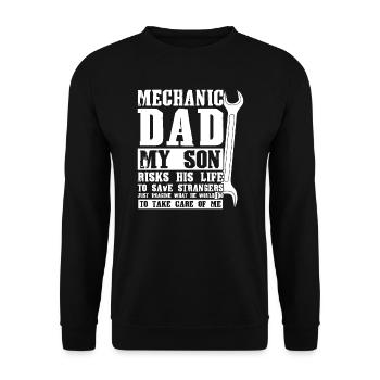 Mechanic Father Son Mechanic Father Family - Unisex Sweatshirt - black - Front - Alina (178cm) & Michal (187cm)