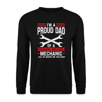 Mechaniker Vater Sohn Mechaniker Vater Familie - Unisex Pullover - Schwarz - Vorne - Alina (178cm) & Michal (187cm)