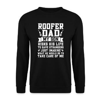 Couvreur Père Fils Couvreur Papa Famille - Sweat-shirt Unisexe - noir - Devant - Alina (178cm) & Michal (187cm)