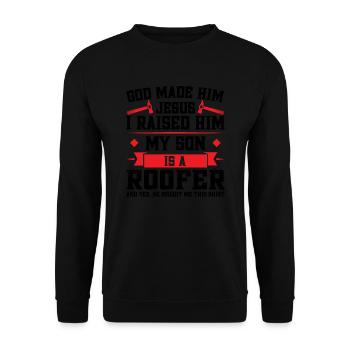 Couvreur Père Fils Couvreur Papa Famille - Sweat-shirt Unisexe - noir - Devant - Alina (178cm) & Michal (187cm)