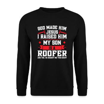 Couvreur Père Fils Couvreur Papa Famille - Sweat-shirt Unisexe - noir - Devant - Alina (178cm) & Michal (187cm)