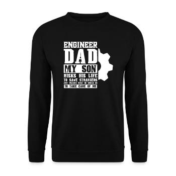Ingenieur Vater Sohn Ingenieur Vater Familie - Unisex Pullover - Schwarz - Vorne - Alina (178cm) & Michal (187cm)