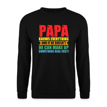 Papa Papa Familiengeschenk - Unisex Pullover - Schwarz - Vorne - Alina (178cm) & Michal (187cm)