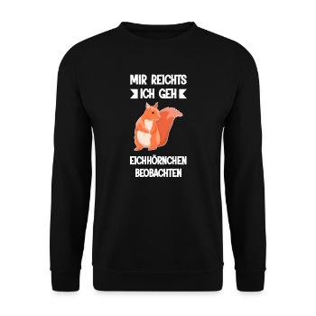Eichhörnchen Tier Eichhörnchenliebhaber Geschenk - Unisex Pullover - Schwarz - Vorne - Alina (178cm) & Michal (187cm)